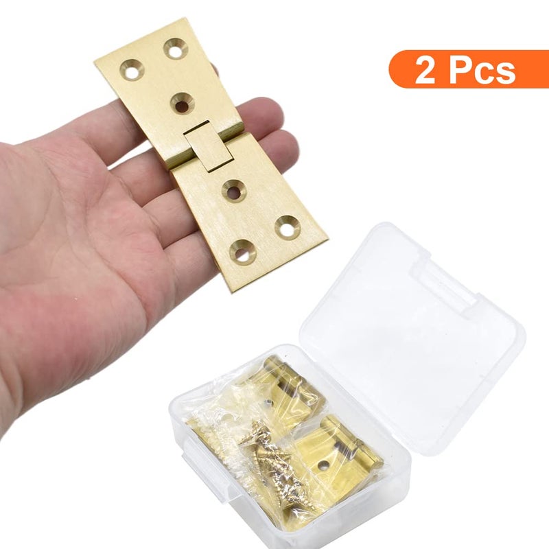 Renashed 2Pcs Heavy Brass Butler Tray Hinge 180 Degree for Butler Folding Tables Furniture Table with Screws - Image 4